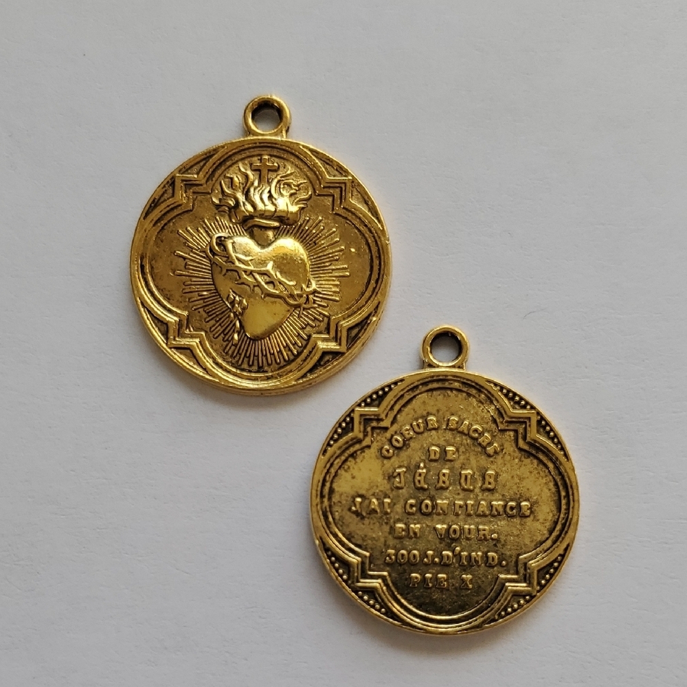 Gold Religious Medallion Pendant
